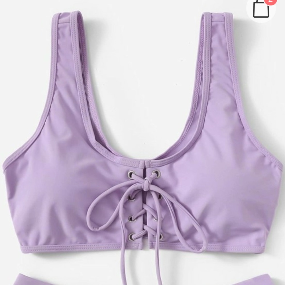 ROMWE Light Purple Bikini Top